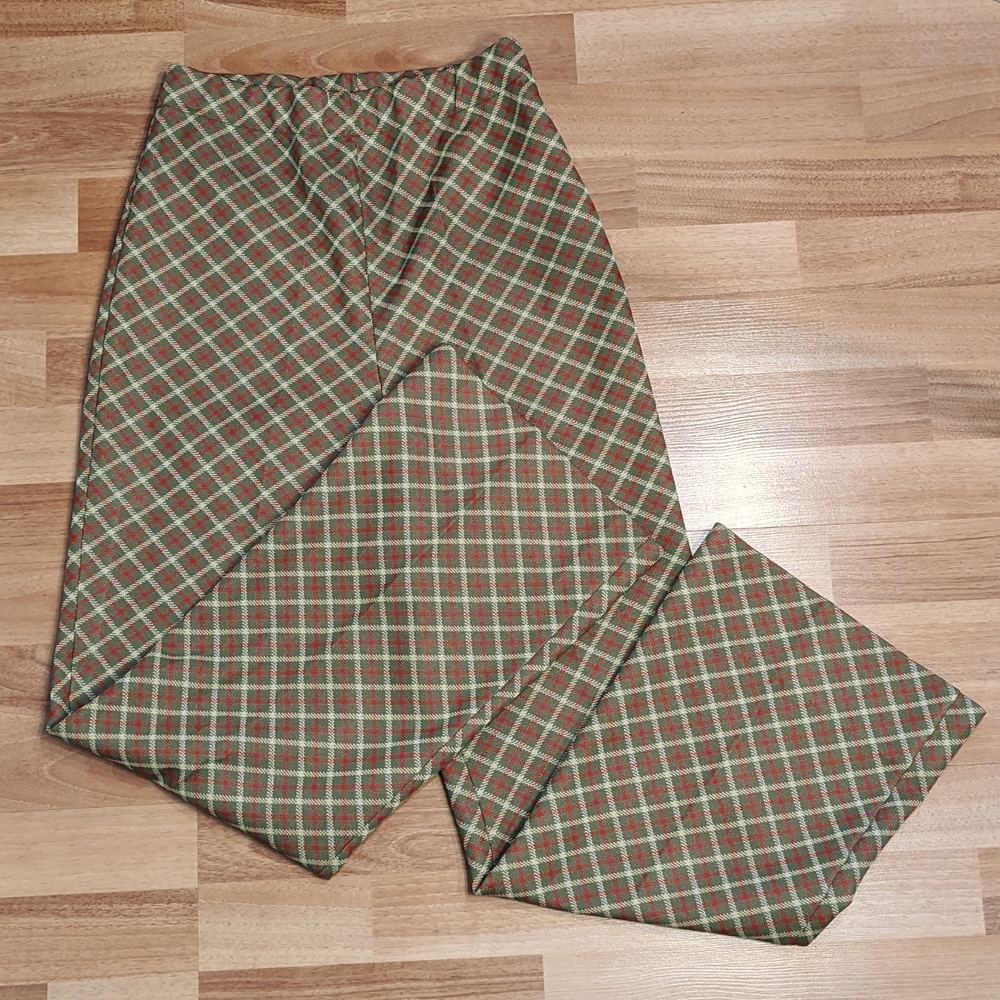 Vintage White Stag polyester green plaid pants